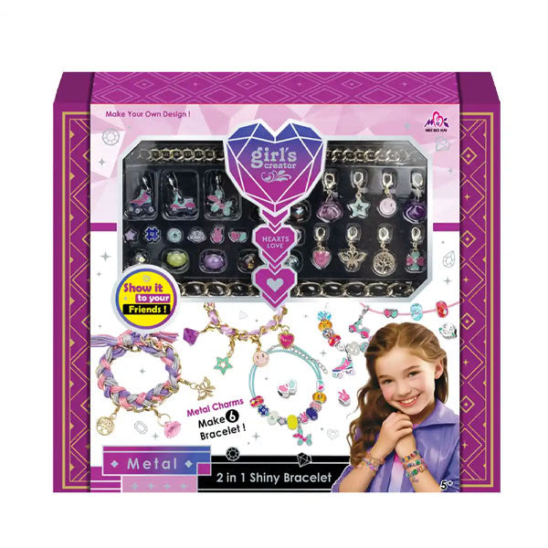 Set de bracelets avec pendentif en métal