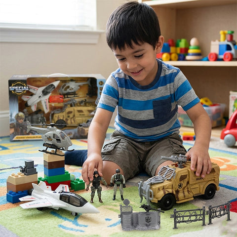 Set militaire avec camion et avion
