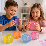 Squishy cube pailleté