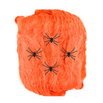 Toile d'araignée orange + 4 araignées