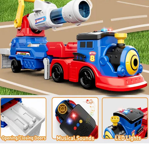 Train lanceur de balles avec 2 voiturettes