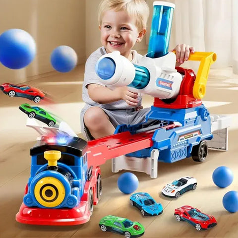 Train lanceur de balles avec 2 voiturettes