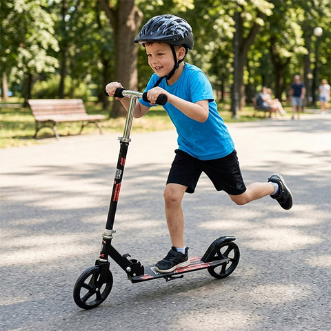 Trottinette grandes roues Rouge et Noire