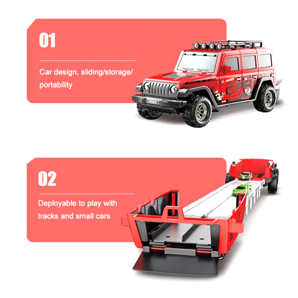 Voiture Jeep avec 6 voiturettes