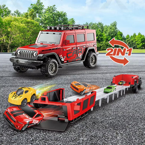 Voiture Jeep avec 6 voiturettes