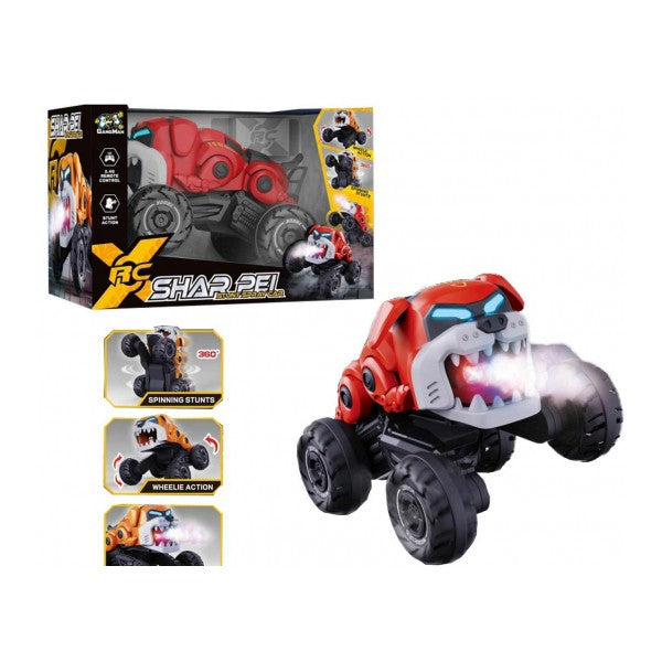 Voiture shar pei chien R/C avec spray à eau
