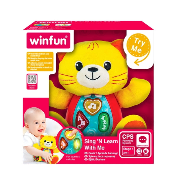 WINFUN - Peluche chat musicale éducative