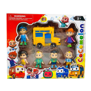 COCOMELON - Pack 6 figurines avec bus