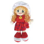 Poupée chiffon avec robe rouge 55 cm