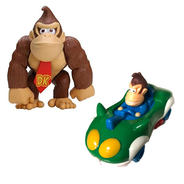 Pack 2 Figurines Donkey Kong et Voiturette