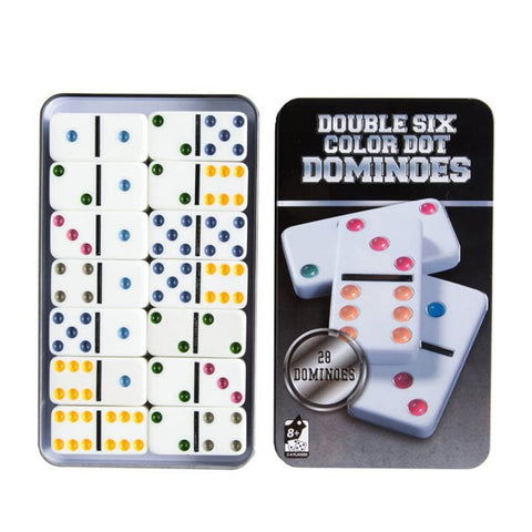 Dominos doubles à six couleurs 28 pcs