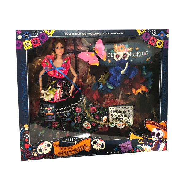 Pack poupée Halloween avec serre tête fleuri