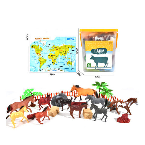 Boîte d'animaux de la ferme 30 pcs