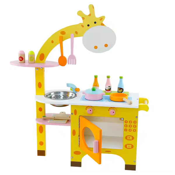 Cuisine Girafe en bois