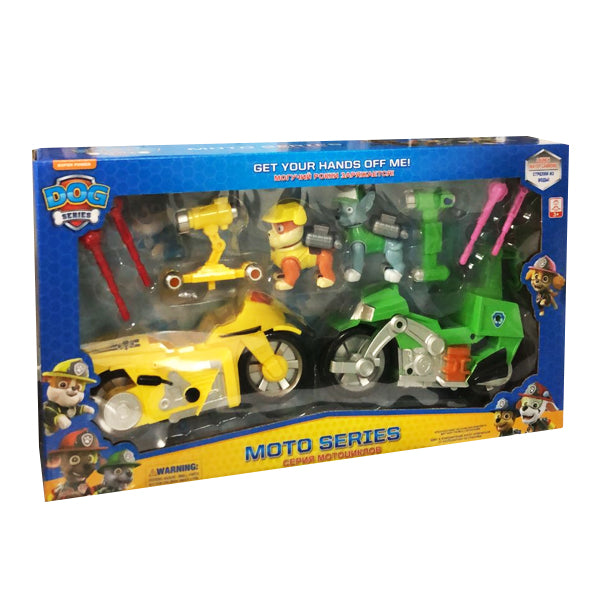 Pack 2 figurines Paw Patrol et leurs mini motos