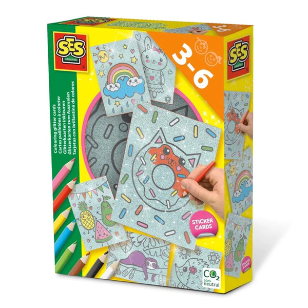 SES - Cartes pailletées à colorier