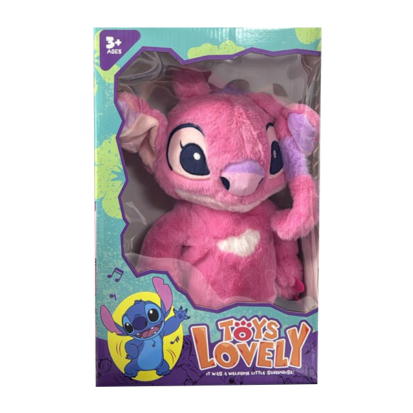 Peluche Stitch dansante bleu et rose 30 cm