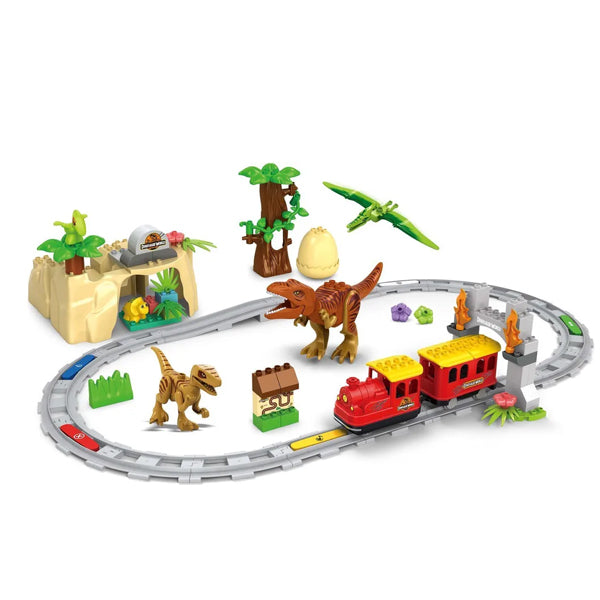 JDLT - Jeu de blocs train et dinosaures 106 pcs