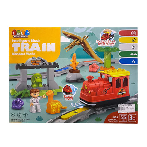 JDLT - Jeu de blocs train et dinosaures 55 pcs