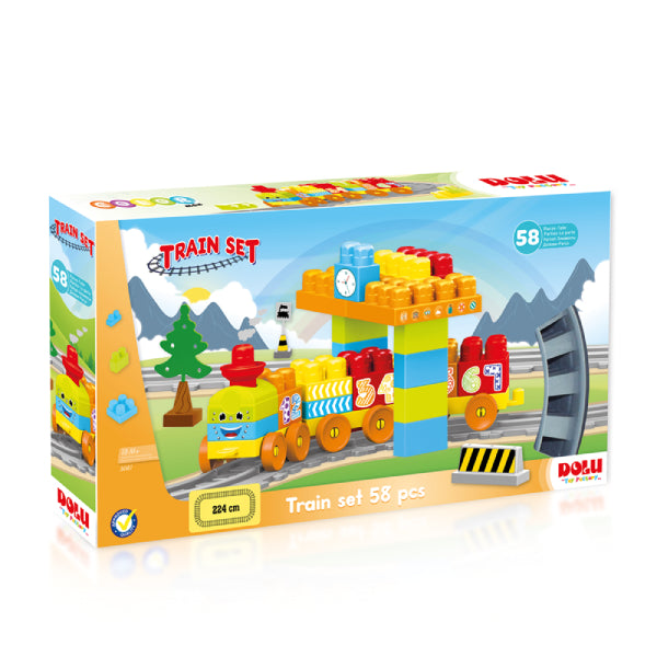 DOLU - Set de train en bloc 58 pcs