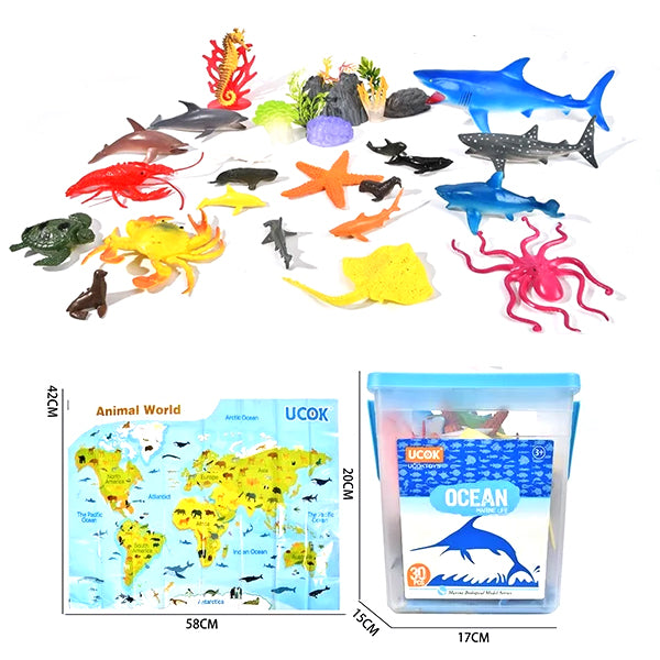 Boîte animaux marins 30 pcs