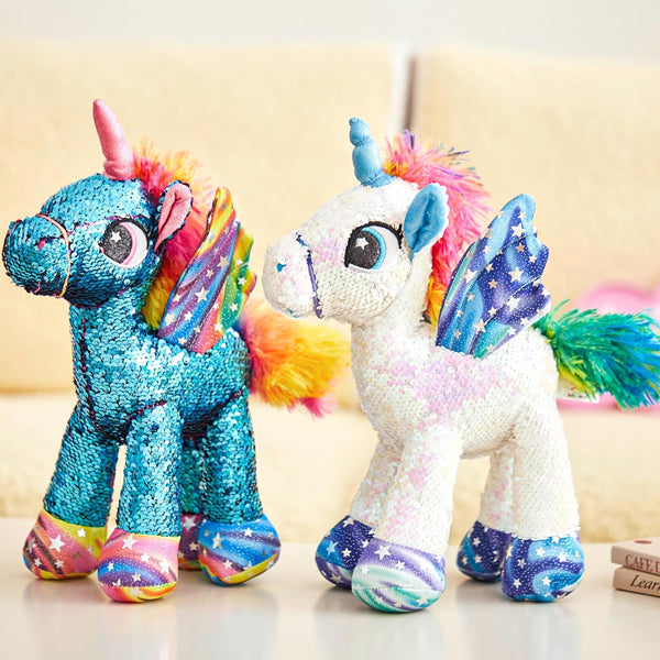 Peluche licorne marchante avec son