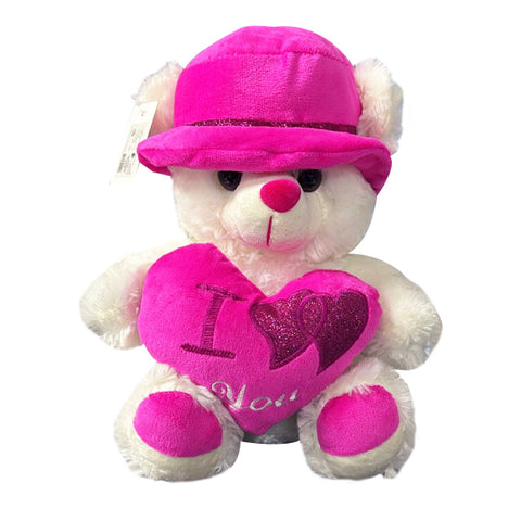Peluche ours avec chapeau 30 cm