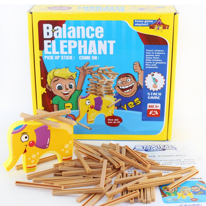 Balance Eléphant en bois 60pcs