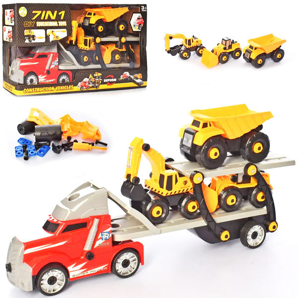 Jouets de voiture de camion jouet pour les tout-petits, camions porteurs 7  en 1 pour