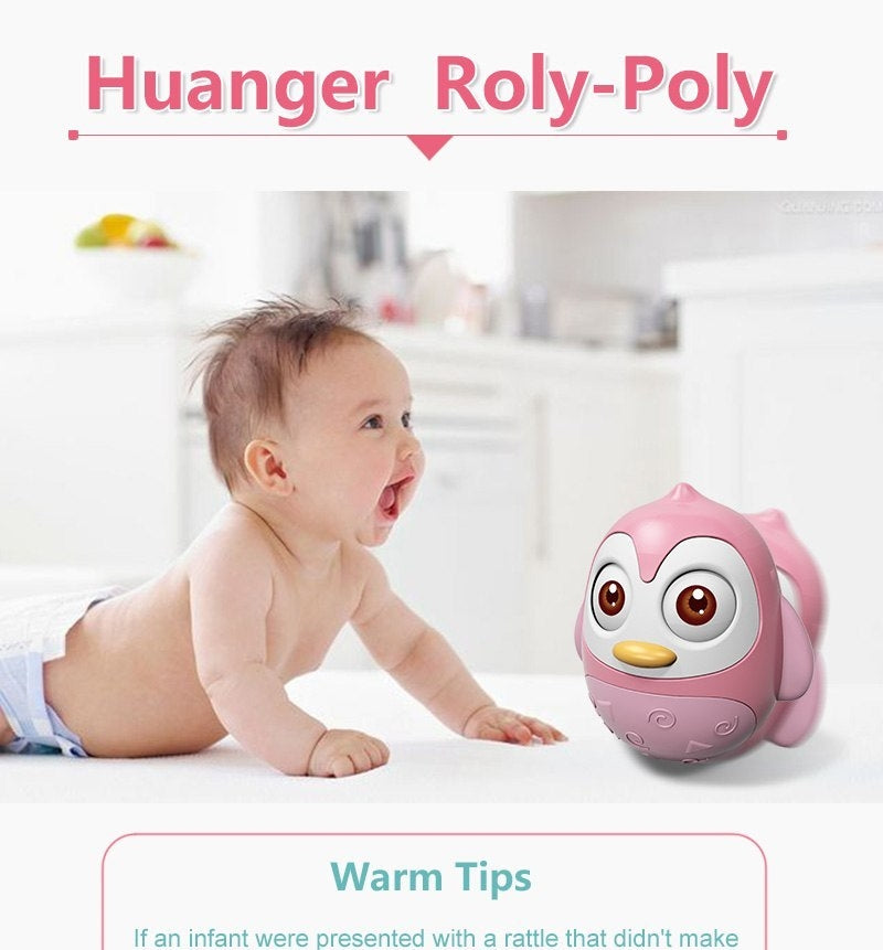 HUANGER - Hochet Pingouin Rose