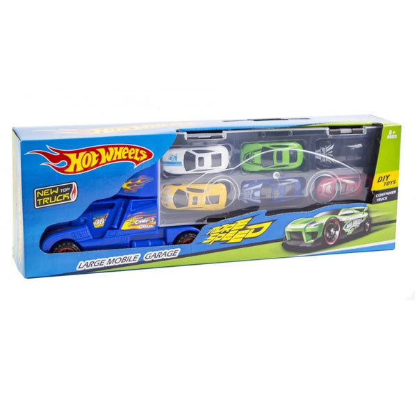 Hotwheels - Camion avec 6 miniatures