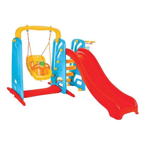 PILSAN - Centre de Jeu 3 en 1   Toboggan - Balançoire - Basket