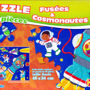 Puzzle fusees et cosmonautes  60 pcs
