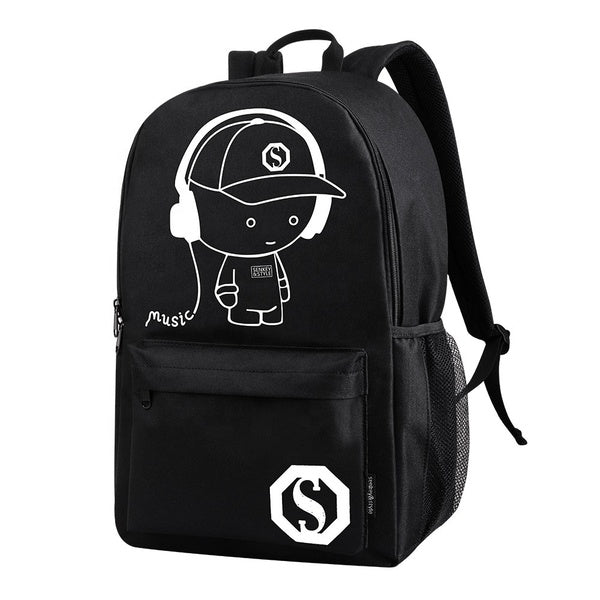 Sac à dos fluorescent + Trousse noirs