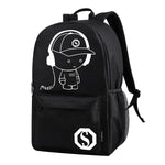 Sac à dos fluorescent + Trousse noirs