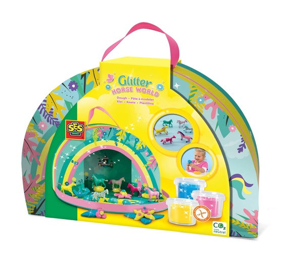SES - Malette pâte à modeler pailletée chevaux