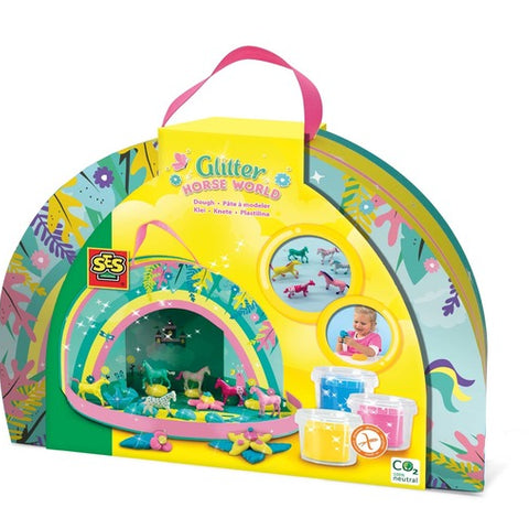 SES - Malette pâte à modeler pailletée chevaux
