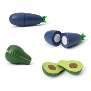 Set de 6 légumes en bois à découper