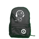 Sac à dos fluorescent + Trousse noirs