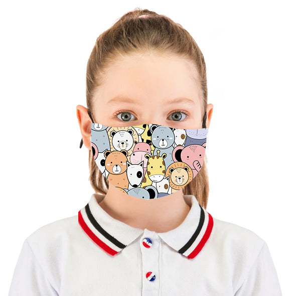 5 masques lavables - Filles 4 à 8 ans