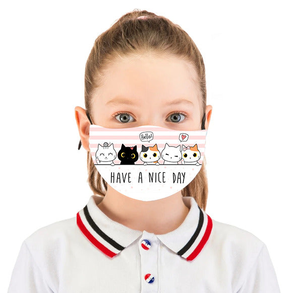 5 masques lavables - Filles 4 à 8 ans